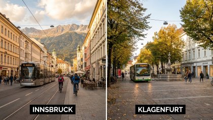 Innsbruck und Klagenfurt ohne Auto: Alltag, Öffis und Radverkehr im Vergleich