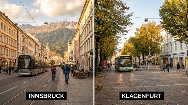 Innsbruck und Klagenfurt ohne Auto: Alltag, Öffis und Radverkehr im Vergleich