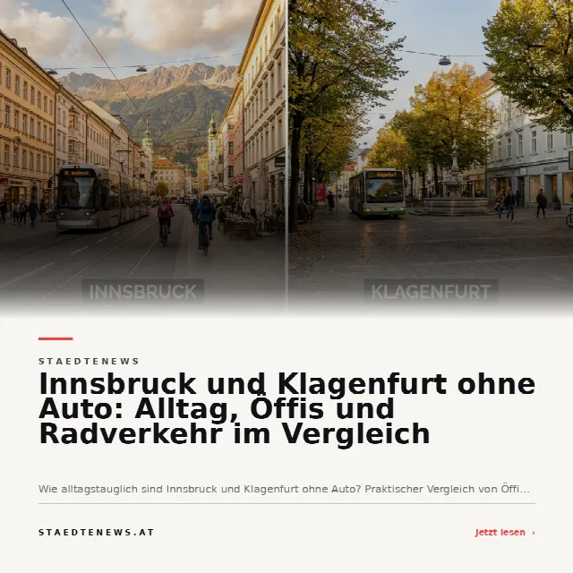 Share-Card fuer Innsbruck und Klagenfurt ohne Auto: Alltag, Öffis und Radverkehr im Vergleich