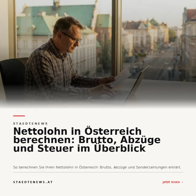 Share-Card fuer Nettolohn in Österreich berechnen: Brutto, Abzüge und Steuer im Überblick